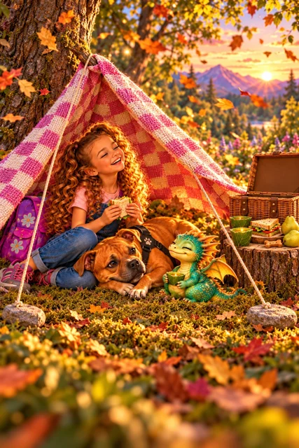 Innie, Fati and Tuli rest beneath a pink picnic blanket.